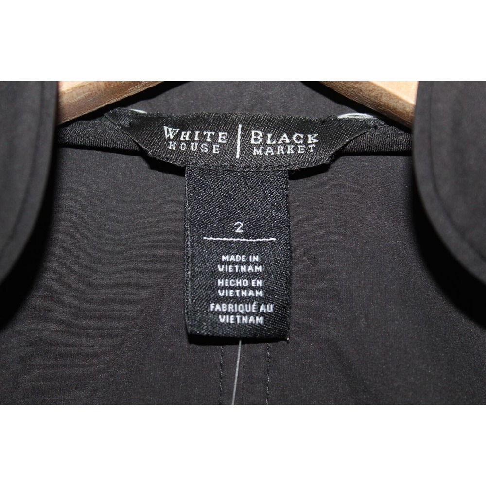 NWT White House Black Market Eyelet Stand Collar Jacket Black Size 2 H14202 - Picture 6 of 13